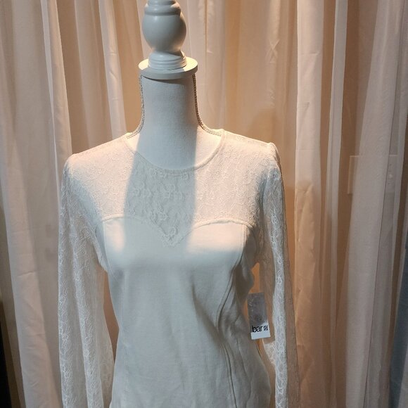 NWT- Lace-Trimmed Bodysuit - Picture 1 of 7